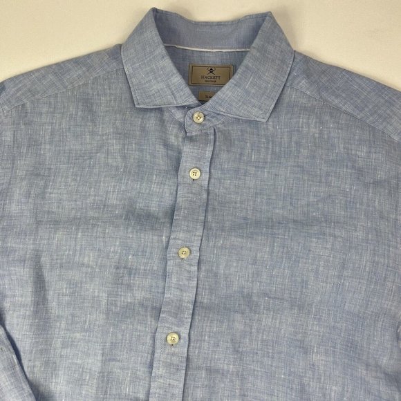 Hackett Light Blue Casual Button Down Shirt - Picture 2 of 7